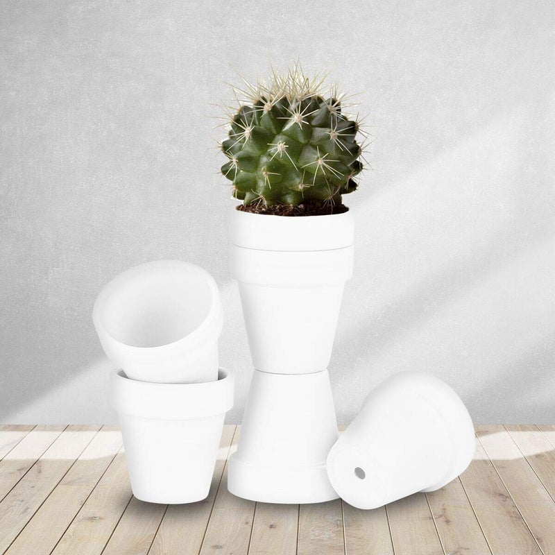 FCFKUK 24pcs Small Mini Clay Pots, 2.5'' Terracotta Pot Clay Ceramic Pottery Planter, Cactus Flower Terra Cotta Pots, Succulents Nursery Pots, with Drainage Hole, for Indoor/Outdoor - Image 2